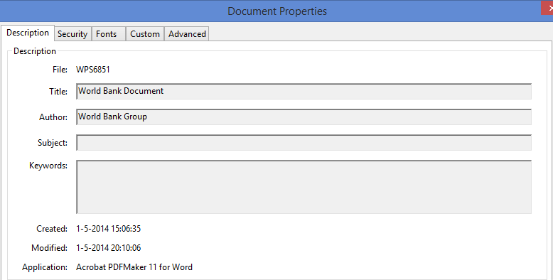 World Bank PDF properties