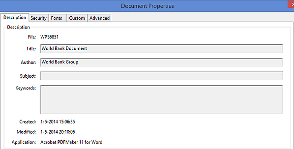 World Bank PDF properties