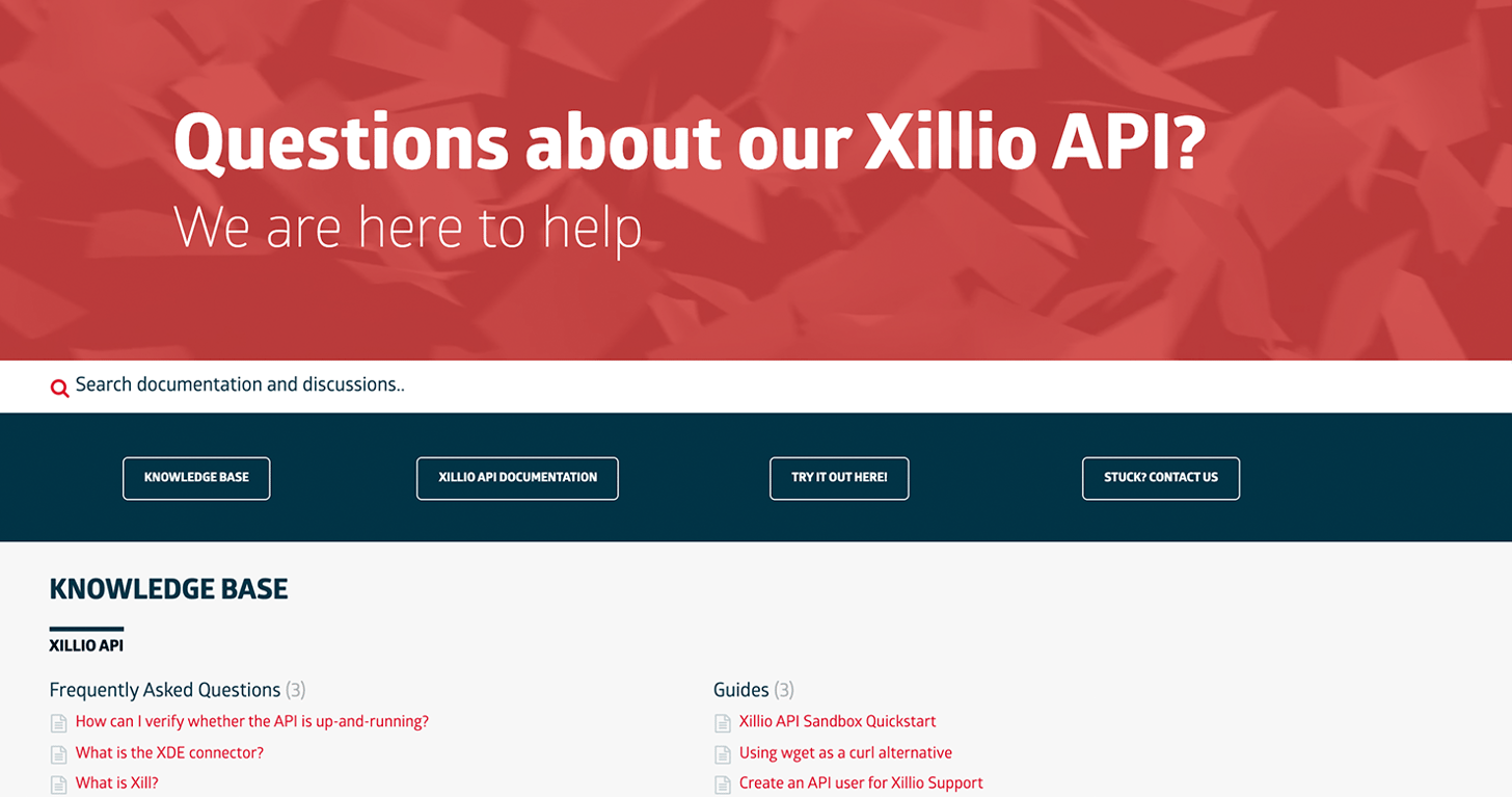 Support site Xillio API