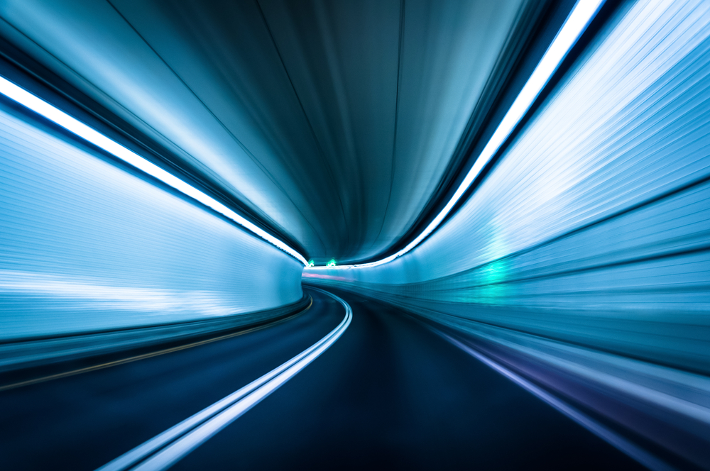 Long exposure taken in the Fort McHenry Tunnel, Baltimore, Maryland.-1