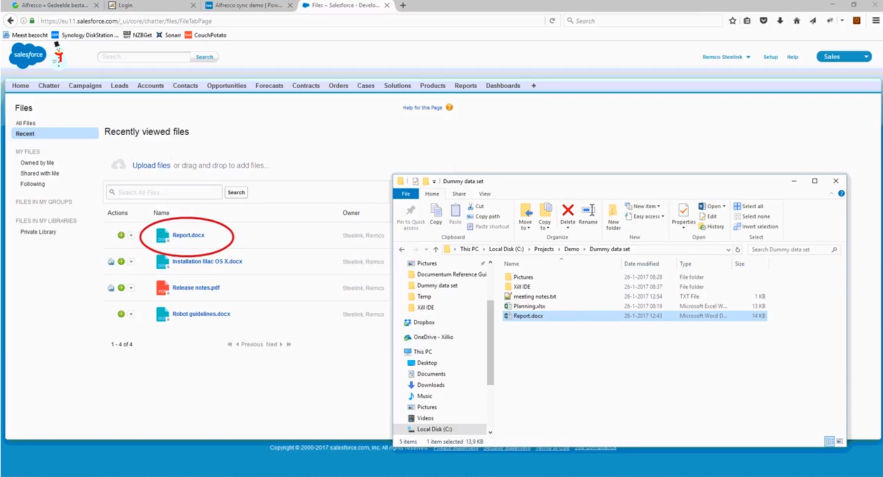 Synchroniseer data tussen Alfresco en Salesforce